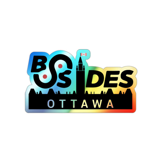 Vibrant Holographic Die-Cut BSides Ottawa Stickers